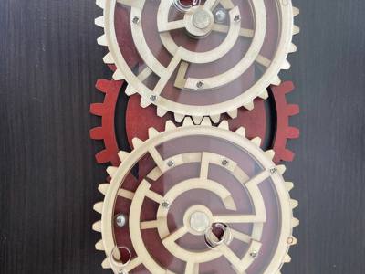 Wooden Gear Maze Puzzle