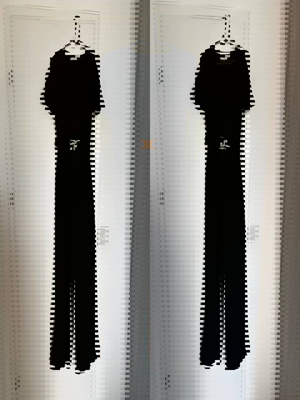 Black Jumpsuit with Gold Chain