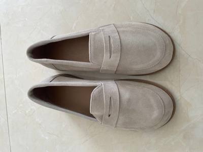 Natural suede shoes